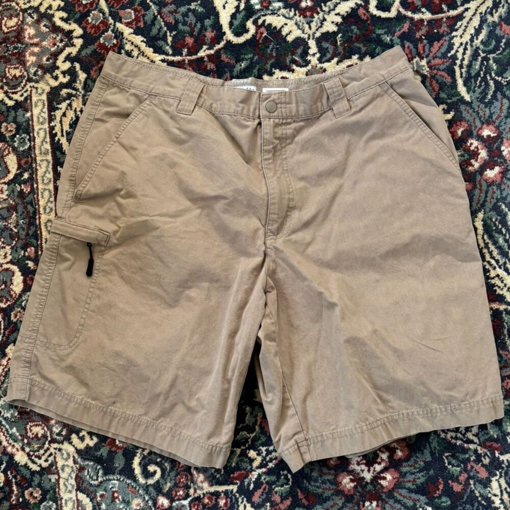 Columbia Men’s Khaki Cargo Shorts Cotton‎ Outdoor Hiking Casual Size 38 Y2K